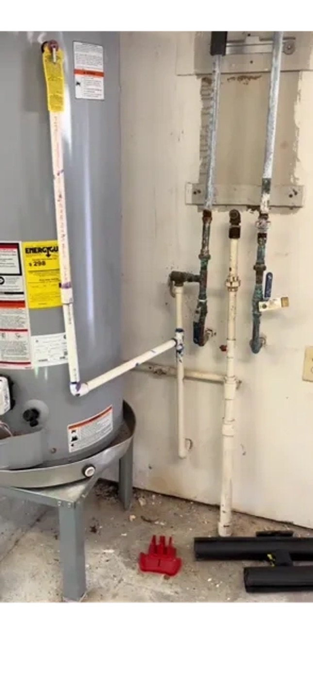 Water heater connections & repipe